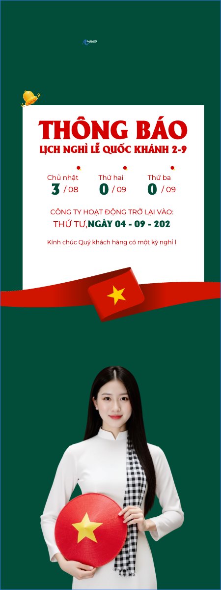Mẫu Standee 2/9, Quốc Khánh, lễ hội, thông báo, lịch nghỉ, Việt Nam, sự kiện, event, hiện đại, modern — LayerPic
