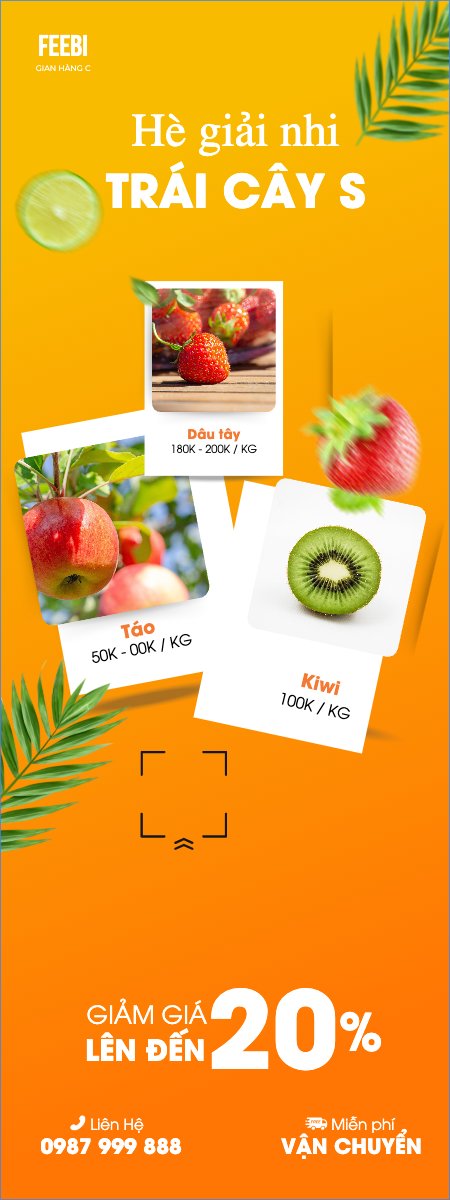 Mẫu Standee Trái cây, fruit, Đồ ăn, food, thực phẩm, ẩm thực, món ăn, F&B, nhà hàng, thức ăn, hiện đại — LayerPic