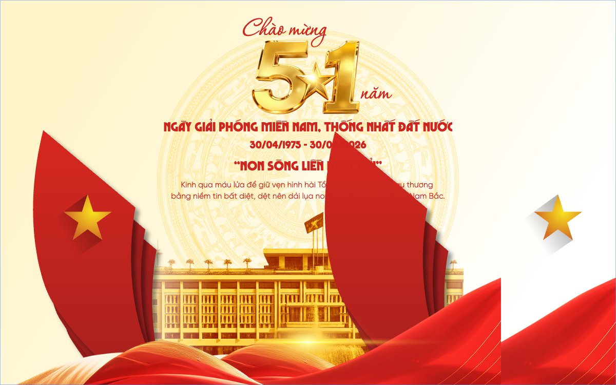 Mẫu Banner - Băng rôn Chào mừng 51 năm giải phóng miền Nam, thống nhất đất nước 30/4 — LayerPic