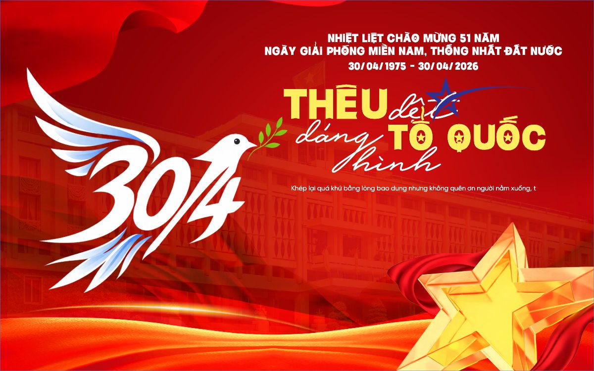 Mẫu Banner - Băng rôn Thêu dệt dáng hình Tổ quốc 30/4 — LayerPic