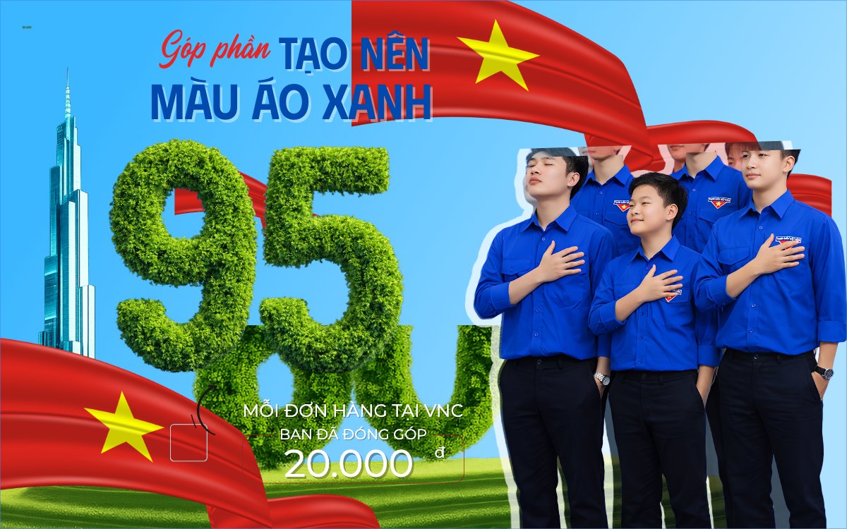 Mẫu Banner - Băng rôn Góp phần tạo nên màu áo xanh — LayerPic