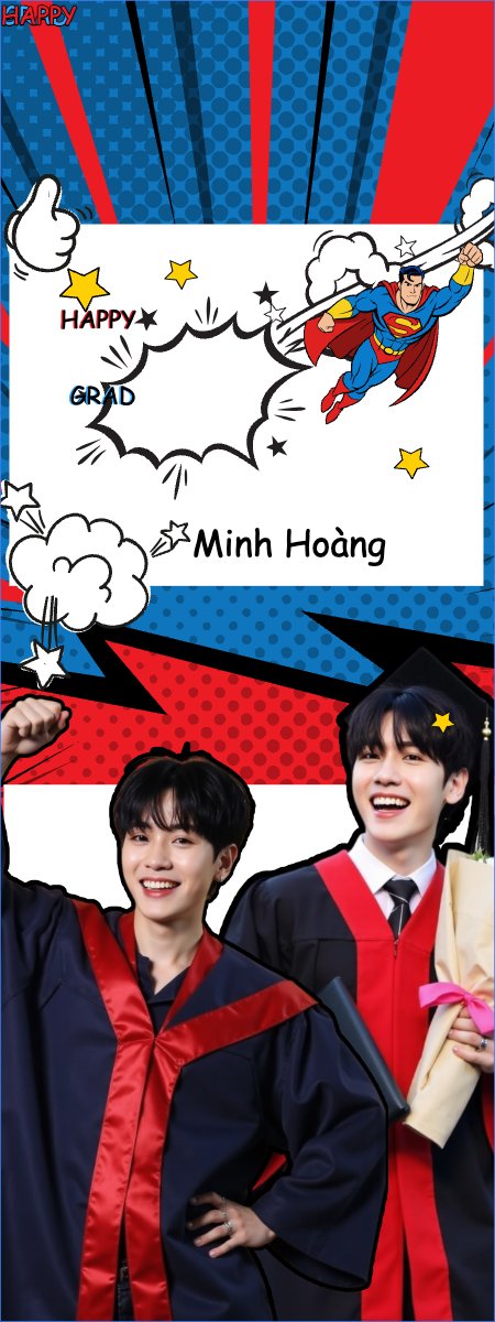 Mẫu Standee Tốt nghiệp, kỉ yếu, Graduation, yearbook, sự kiện, event, giáo dục, education, superman, hoạt hình — LayerPic