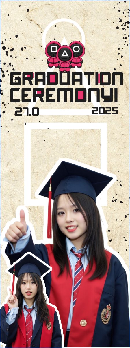 Mẫu Standee Tốt nghiệp, kỉ yếu, Graduation, yearbook, sự kiện, event, giáo dục, education, squid game — LayerPic