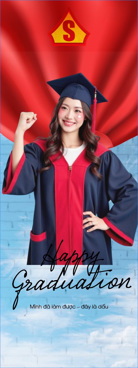 Mẫu Standee Tốt nghiệp, kỉ yếu, Graduation, yearbook, sự kiện, event, giáo dục, education, superman, hoạt hình — LayerPic