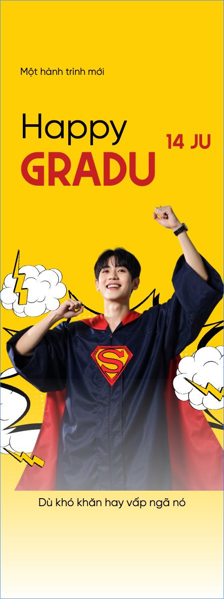 Mẫu Standee Tốt nghiệp, kỉ yếu, Graduation, yearbook, sự kiện, event, giáo dục, education, superman, hoạt hình — LayerPic