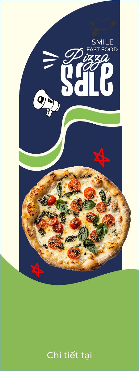 Mẫu Standee Pizza, fastfood, đồ ăn, food, thực phẩm, ẩm thực, món ăn, F&B, thức ăn — LayerPic