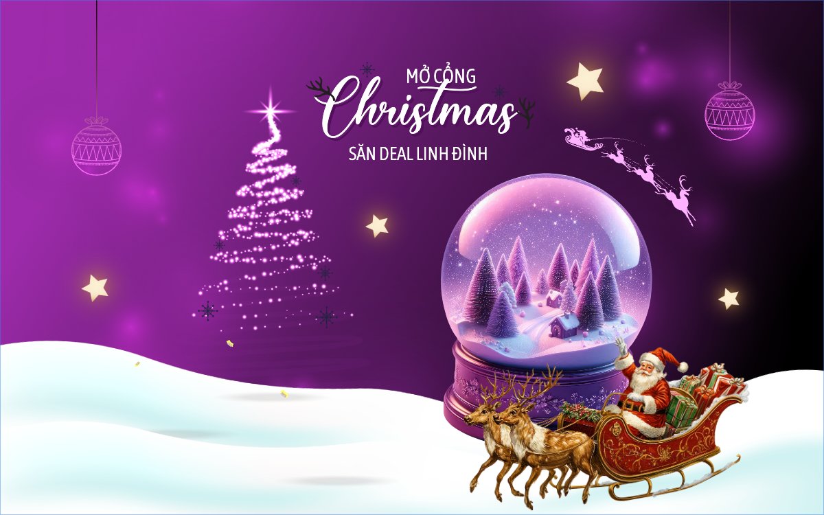 Mẫu Banner - Băng rôn Mở cổng Christmas săn deal linh đình — LayerPic