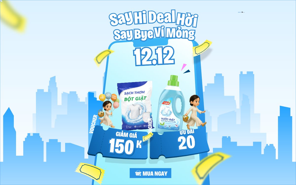 Mẫu Banner - Băng rôn Say hi deal hời say bye ví mỏng — LayerPic