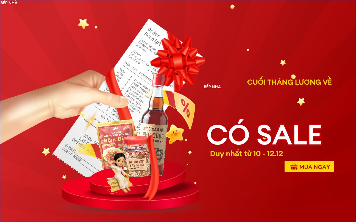 Mẫu Banner - Băng rôn Cuối tháng lương về bếp nhà có sale — LayerPic