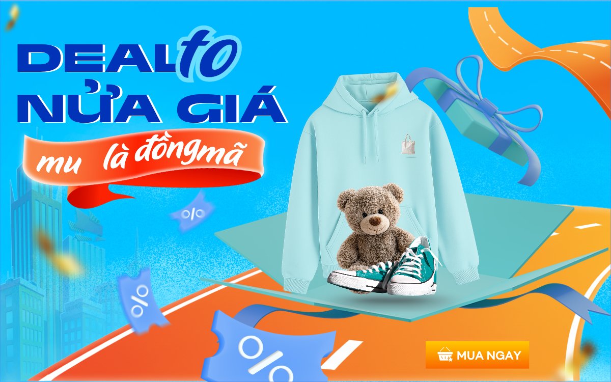 Mẫu Banner - Băng rôn Deal to nửa giá mua là đồng mã — LayerPic