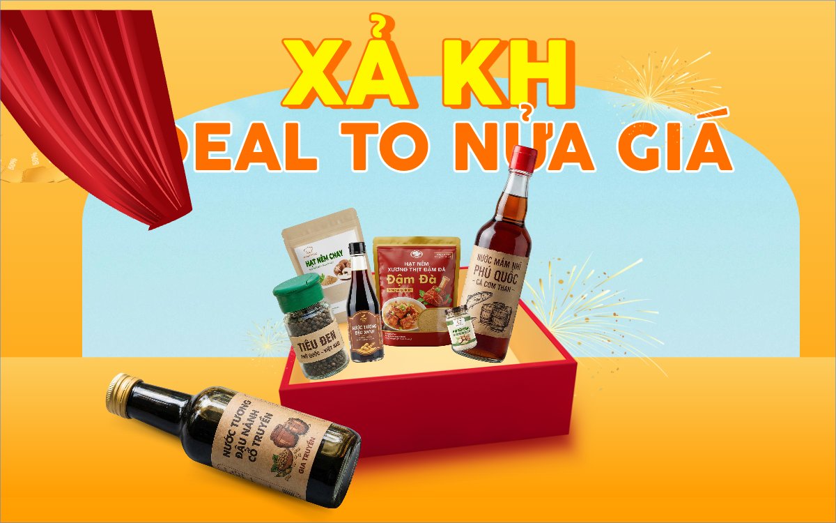 Mẫu Banner - Băng rôn Xả kho deal to nửa giá — LayerPic