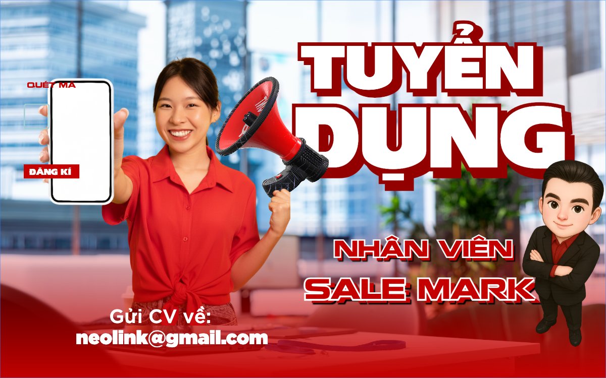 Mẫu Banner - Băng rôn Tuyển dụng nhân viên sale marketing — LayerPic