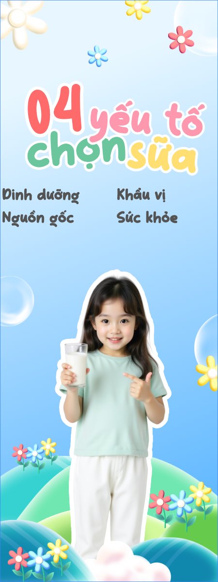Mẫu Standee Em bé, baby, trẻ em, kids, sữa, milk, đồ ăn, food, thực phẩm, ẩm thực, món ăn, F&B, thức ăn — LayerPic