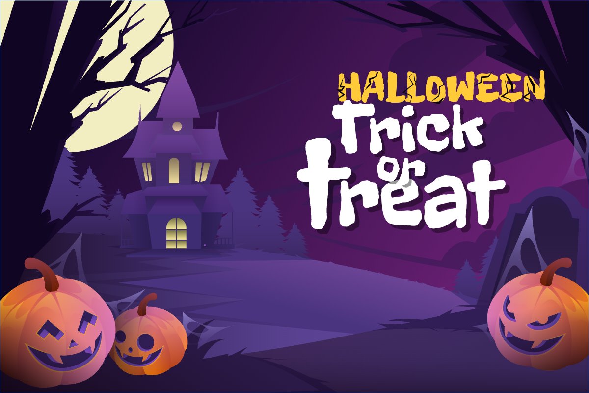 Mẫu Banner - Băng rôn Halloween, lễ hội ma quái, sự kiện, event, dễ thương, cute, chibi, hoạt hình, cartoon — LayerPic