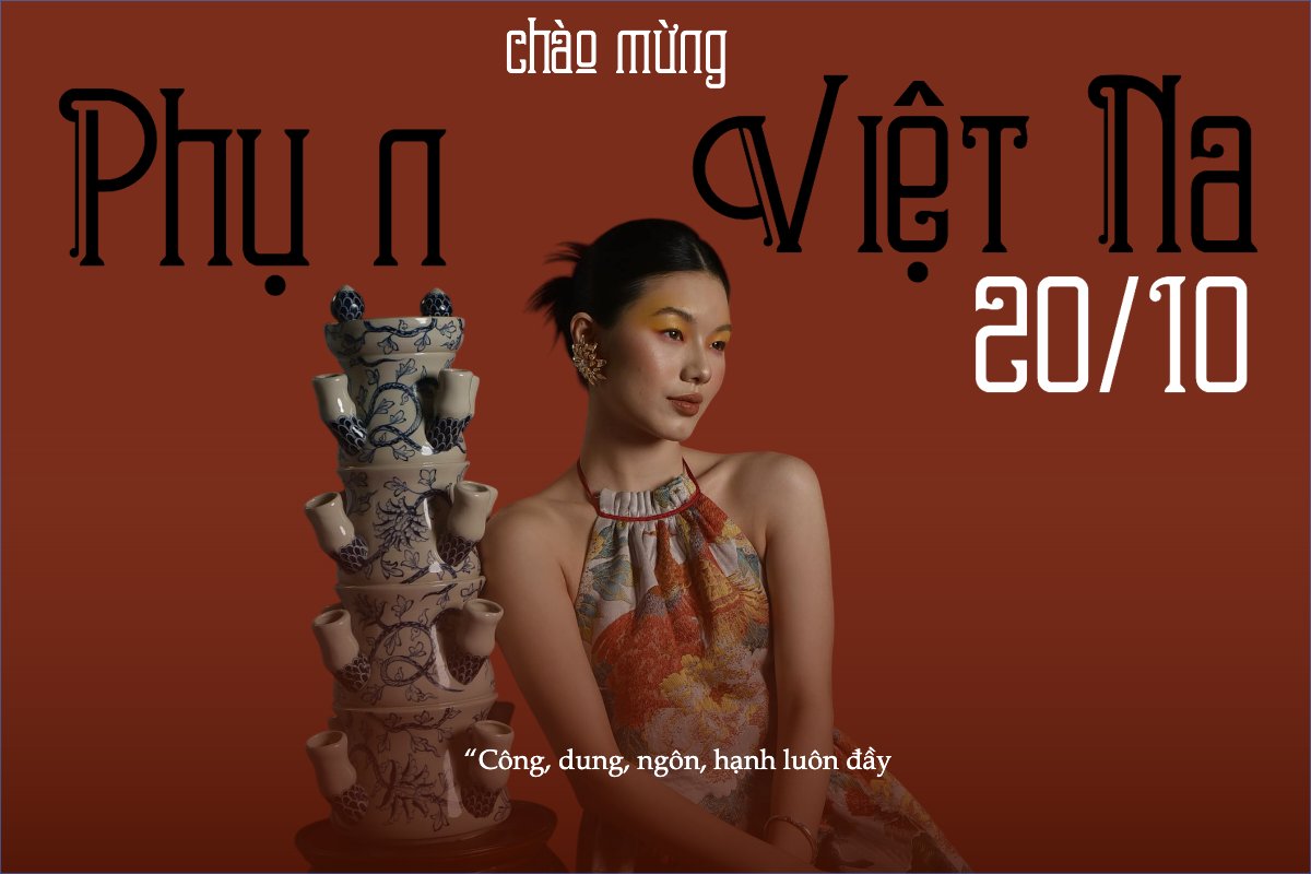 Mẫu Banner - Băng rôn 20/10, Ngày phụ nữ Việt Nam, Vietnamese Women's Day, phụ nữ, sự kiện, event, chúc mừng, chào mừng, hiện đại, modern — LayerPic