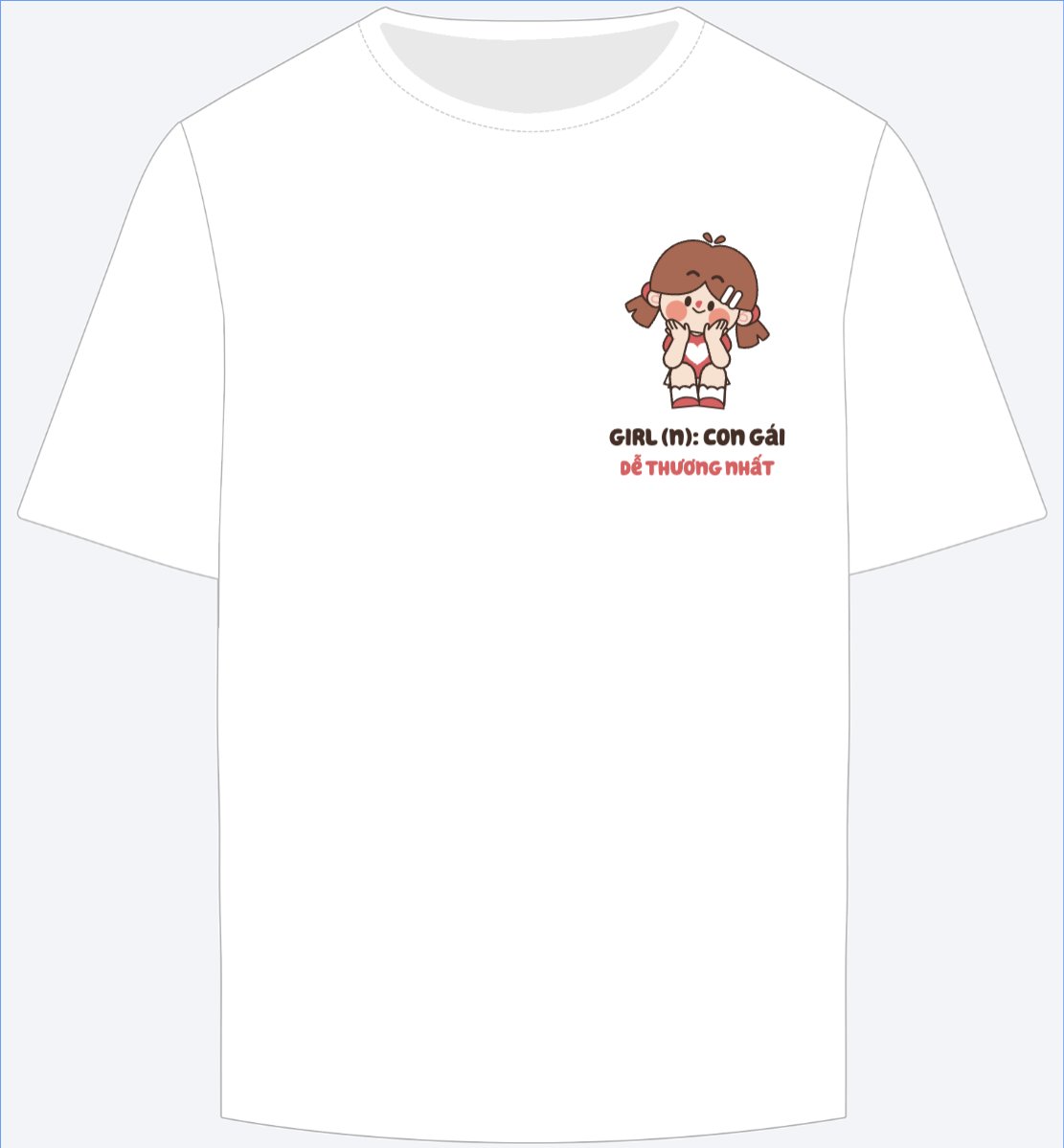 Mẫu Ao Thun Cô bé, girl, trending, hot, viral, xu hướng, thịnh hành, dễ thương, cute, chibi, hoạt hình, cartoon — LayerPic