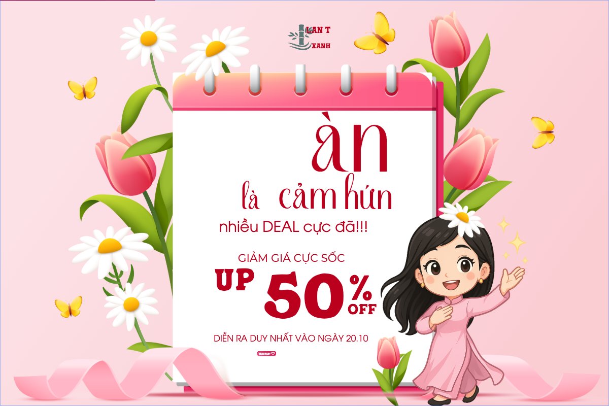 Mẫu Banner - Băng rôn 20/10, Ngày phụ nữ Việt Nam, Vietnamese Women's Day, phụ nữ, sự kiện, event, dễ thương, cute, chibi, hoạt hình, cartoon — LayerPic