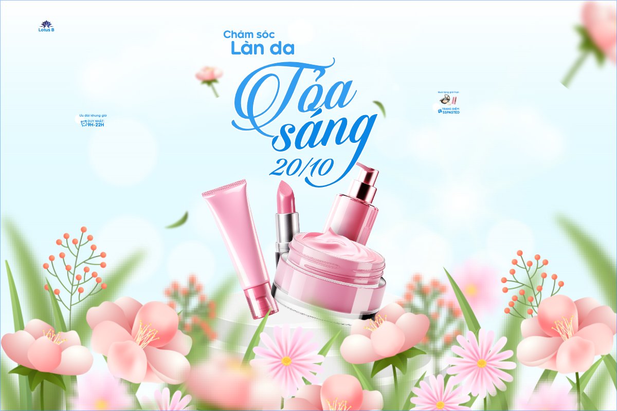 Mẫu Banner - Băng rôn 20/10, Ngày phụ nữ Việt Nam, Vietnamese Women's Day, phụ nữ, sự kiện, event, mỹ phẩm, làm đẹp, beauty, hiện đại, modern — LayerPic