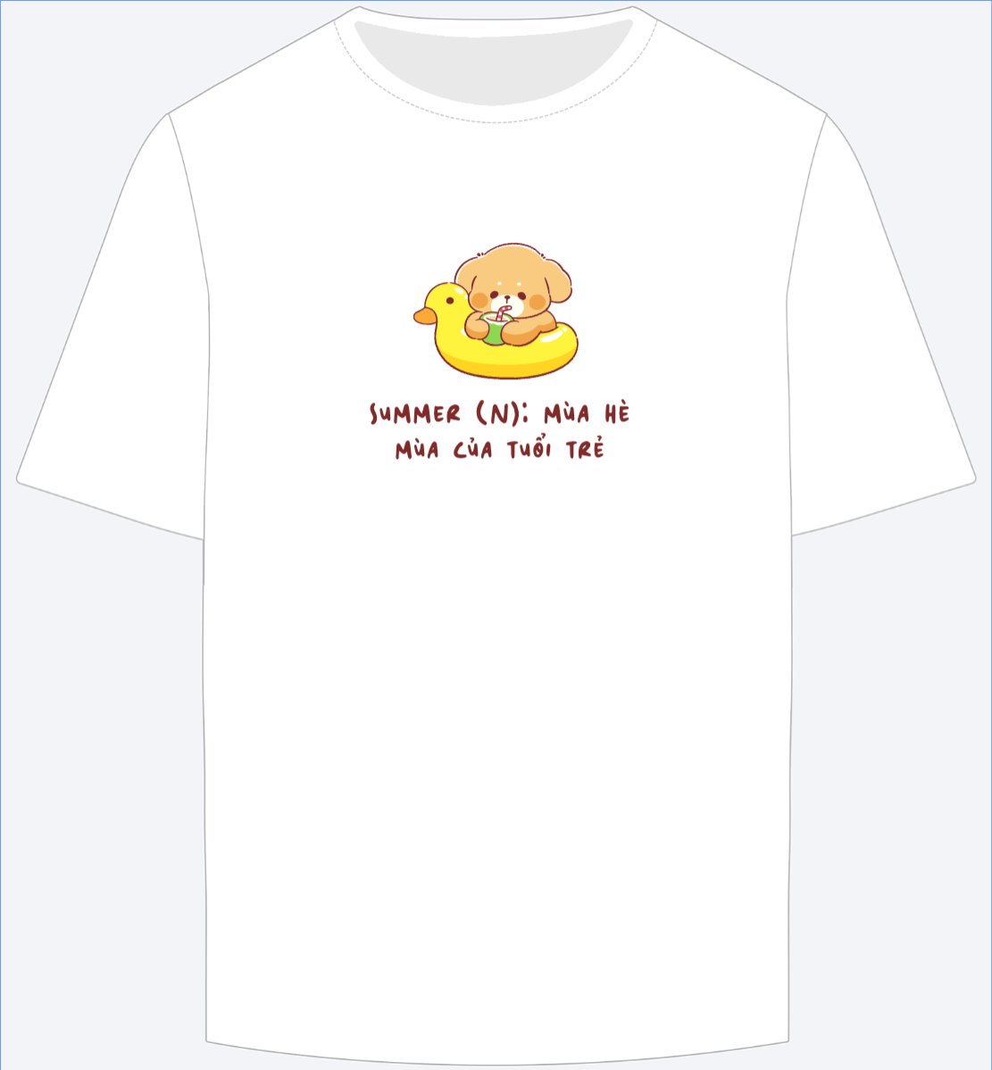 Mẫu Ao Thun Con chó, dog, swim, bơi, trending, hot, viral, xu hướng, thịnh hành, dễ thương, cute, chibi, hoạt hình, cartoon — LayerPic