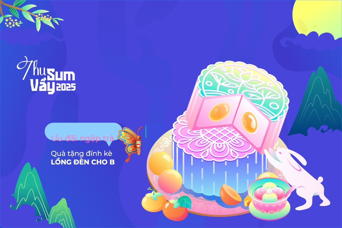 Mẫu Banner - Băng rôn Trung thu, Tết Đoàn Viên, mid-autumn festival, sự kiện, event, lễ hội, festival, ẩm thực, food, bánh trung thu, cute, dễ thương — LayerPic