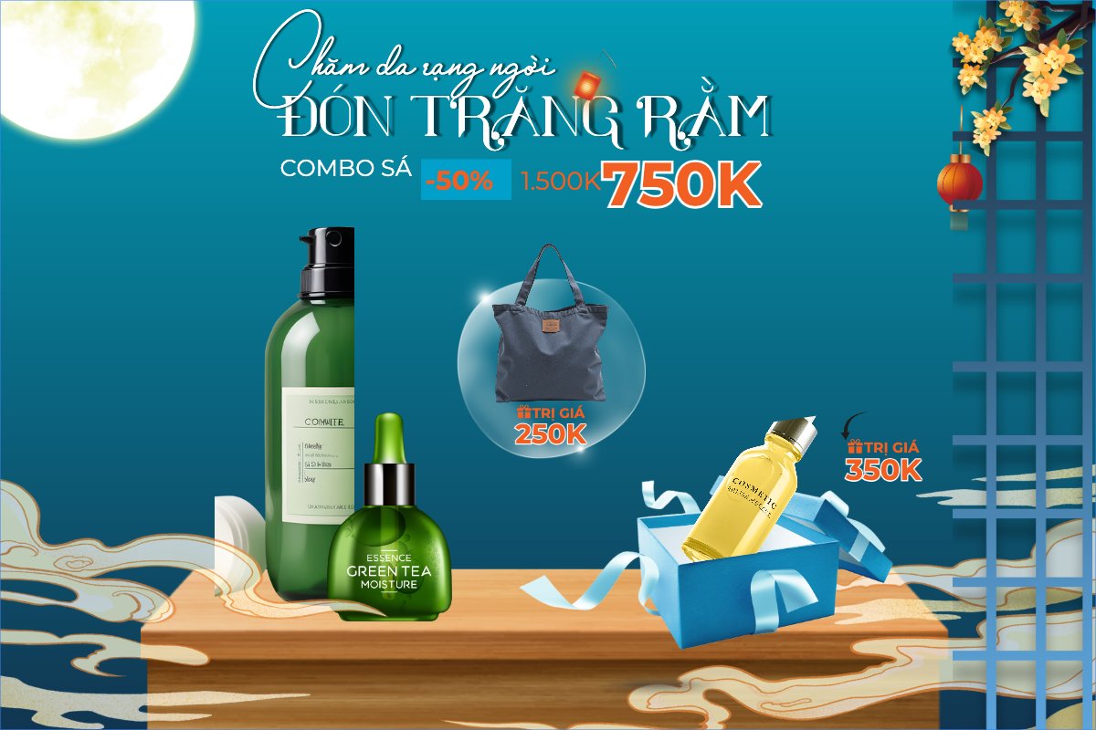 Mẫu Banner - Băng rôn Trung thu, Tết Đoàn Viên, mid-autumn festival, sự kiện, event, lễ hội, festival, mỹ phẩm, beauty, làm đẹp, sale, giảm giá, hiện đại, modern — LayerPic