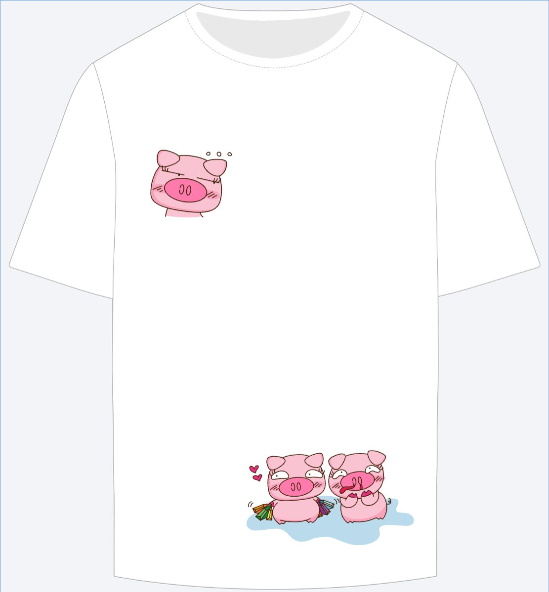 Mẫu Ao Thun Heo hồng, Pig, trending, hot, viral, xu hướng, thịnh hành, dễ thương, cute, chibi, hoạt hình, cartoon — LayerPic