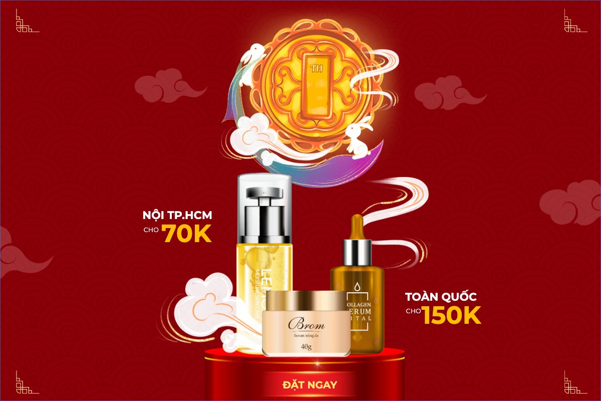 Mẫu Banner - Băng rôn Trung thu, Tết Đoàn Viên, mid-autumn festival, sự kiện, event, lễ hội, festival, mỹ phẩm, beauty, làm đẹp, sale, giảm giá, dễ thương, cute — LayerPic