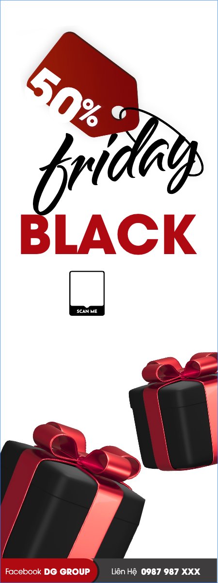 Mẫu Standee Black Friday, sự kiện, event, chương trình, sale, thứ 6 đen tối — LayerPic