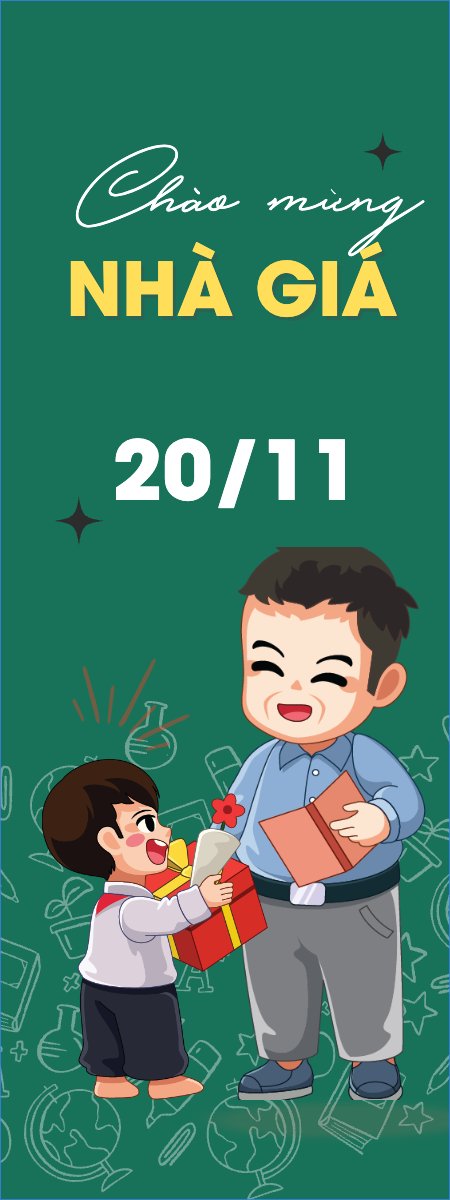 Mẫu Standee Ngày nhà giáo, 20/11, Teacher's day, sự kiện, event, giáo dục, education, school, trường học — LayerPic