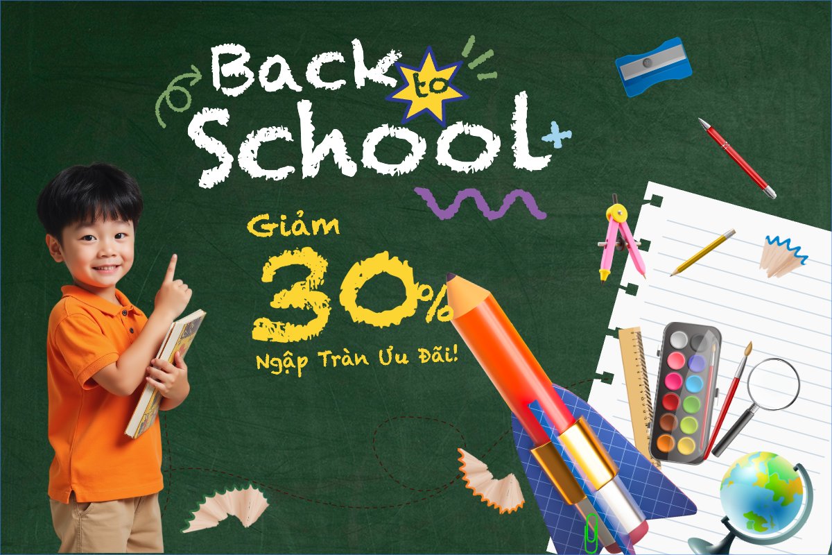 Mẫu Banner - Băng rôn Tựu trường, đến trường, nhập học, back to school, giáo dục, education, school, trường học, hiện đại, modern — LayerPic