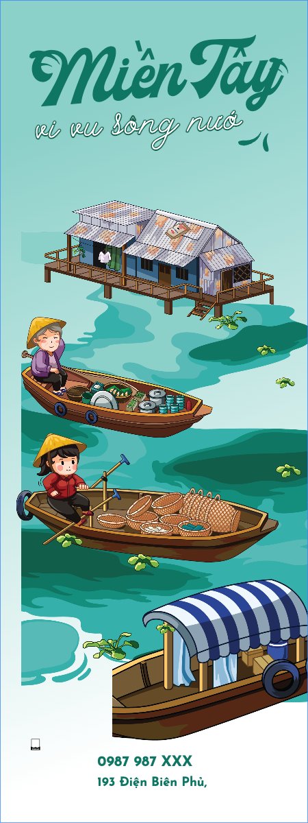 Mẫu Standee Miền tây, du lịch, travel, tourism, trải nghiệm, khám phá — LayerPic