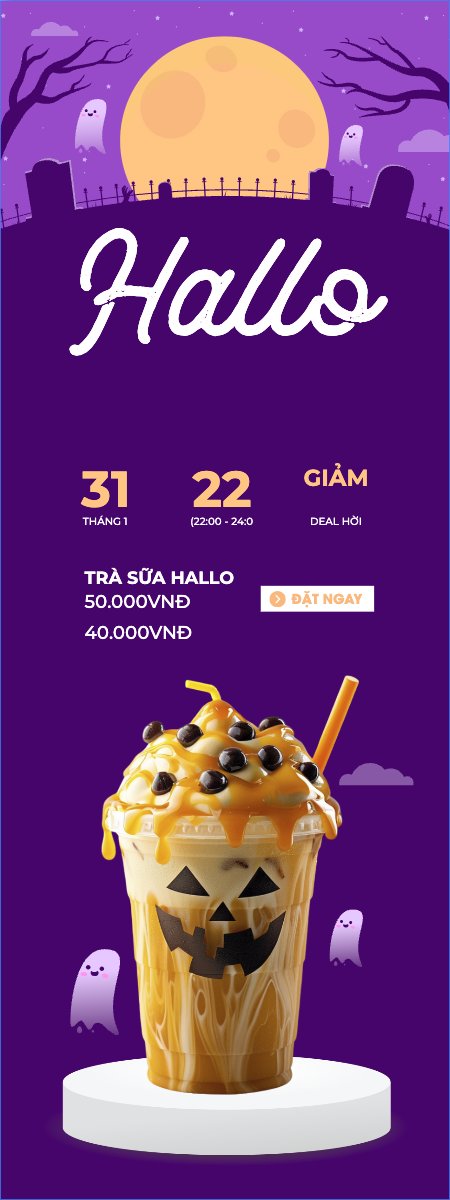 Mẫu Standee Halloween, nước uống, juice, giải khát, F&B, drink — LayerPic