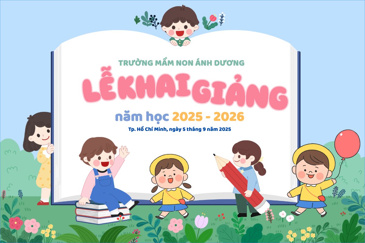 Mẫu Banner - Băng rôn Tựu trường, đến trường, nhập học, khai giảng, giáo dục, education, school, trường học, dễ thương, cute, chibi, hoạt hình, cartoon — LayerPic