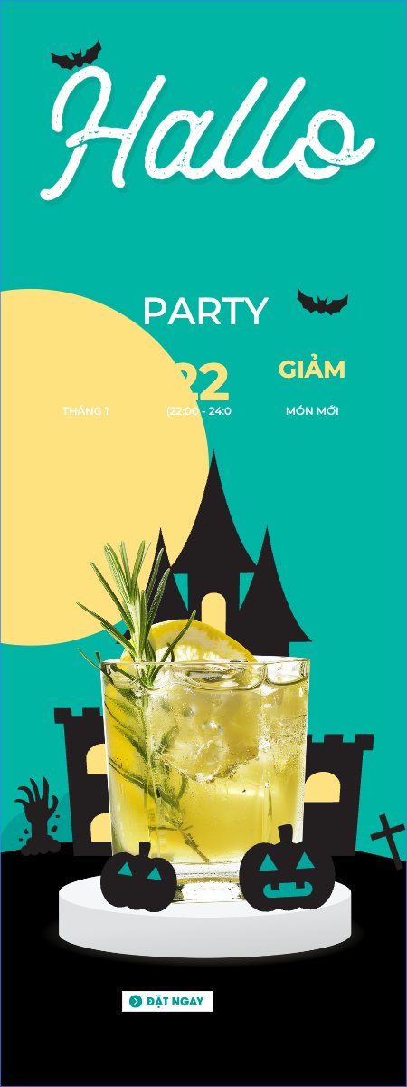 Mẫu Standee Halloween, nước uống, juice, giải khát, F&B, drink — LayerPic