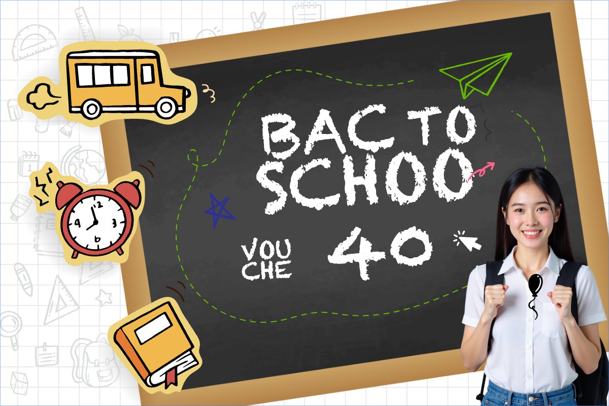 Mẫu Banner - Băng rôn Tựu trường, đến trường, nhập học, back to school, giáo dục, education, school, trường học, hiện đại, modern — LayerPic