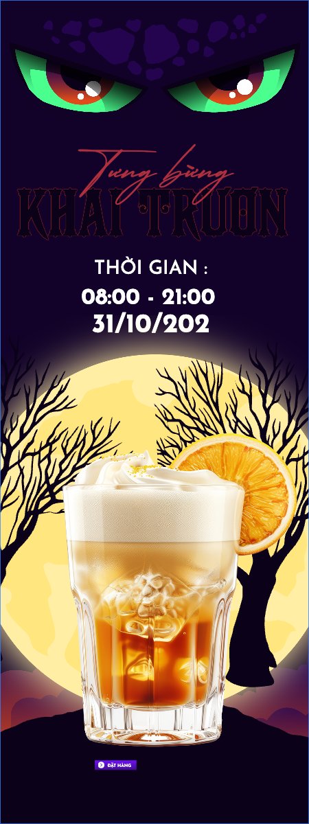 Mẫu Standee Halloween, nước uống, juice, giải khát, F&B, drink — LayerPic