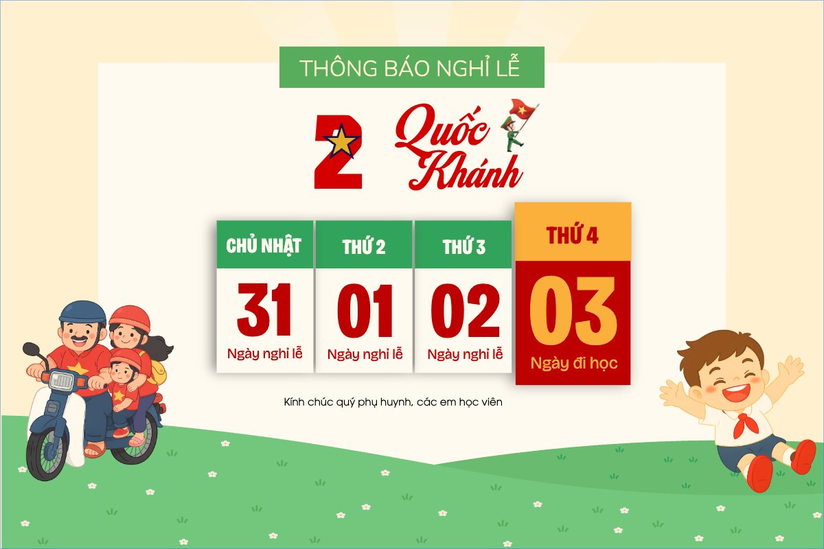 Mẫu Banner - Băng rôn 2/9, Quốc Khánh, lễ hội, thông báo, lịch nghỉ, Việt Nam, sự kiện, dễ thương, cute, chibi, hoạt hình, cartoon — LayerPic