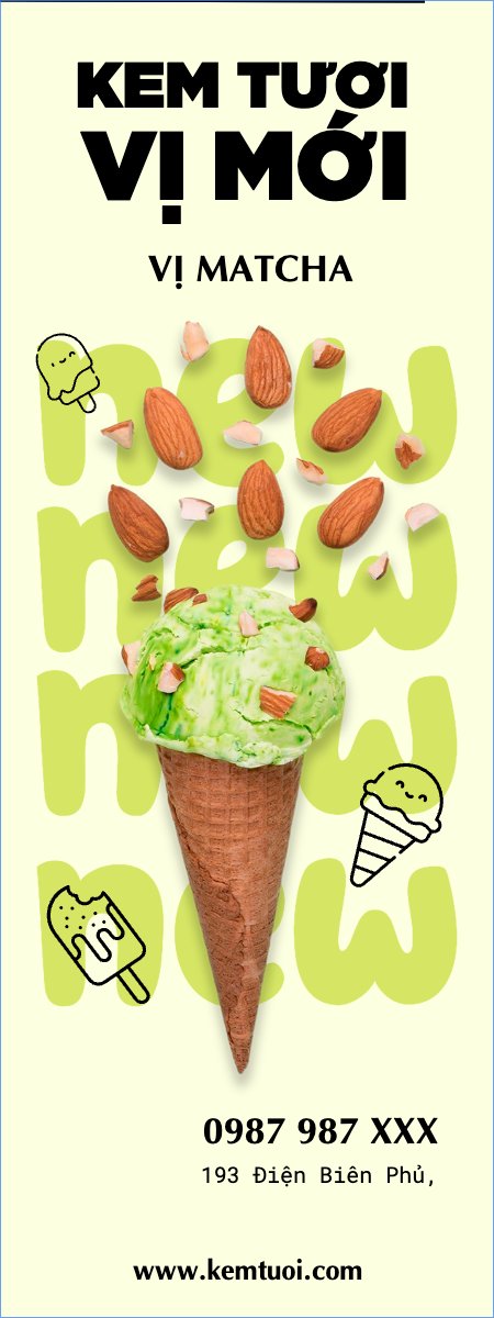 Mẫu Standee Đồ ăn, food, thực phẩm, ẩm thực, món ăn, F&B, nhà hàng, thức ăn,kem, ice-cream — LayerPic
