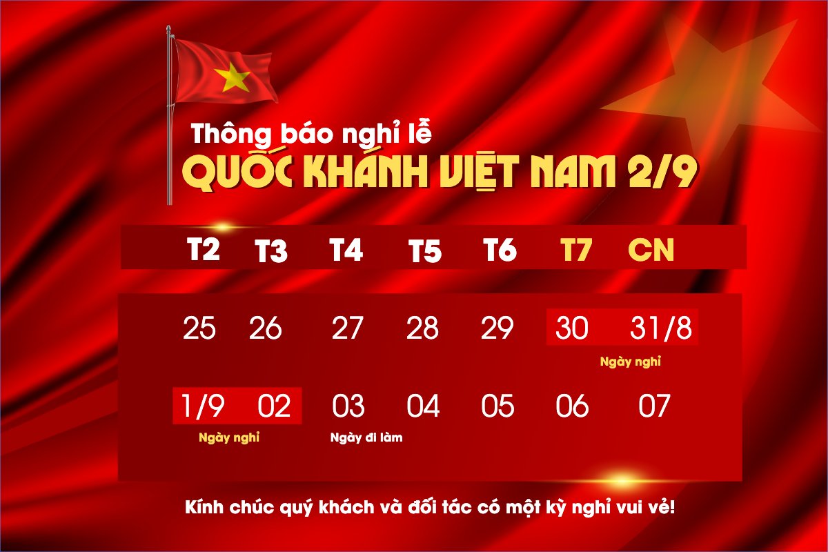 	2/9, Quốc Khánh, lễ hội, thông báo, lịch nghỉ, Việt Nam, sự kiện, event, hiện đại, modern
