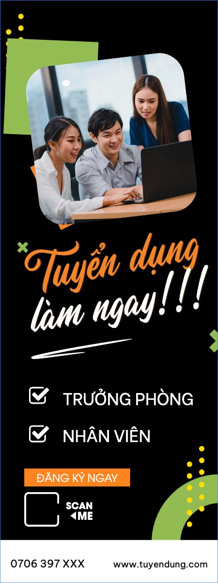 Mẫu Standee Văn phòng, office, tuyển dụng, giáo dục, thực tập — LayerPic