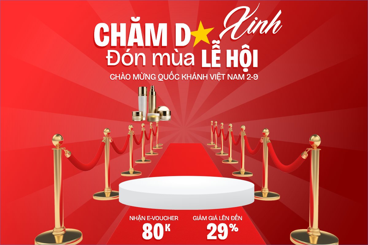 Mẫu Banner - Băng rôn 2/9, Quốc Khánh, lễ hội, Việt Nam, làm đẹp, spa, beauty, thẩm mỹ, skincare, hiện đại, modern — LayerPic