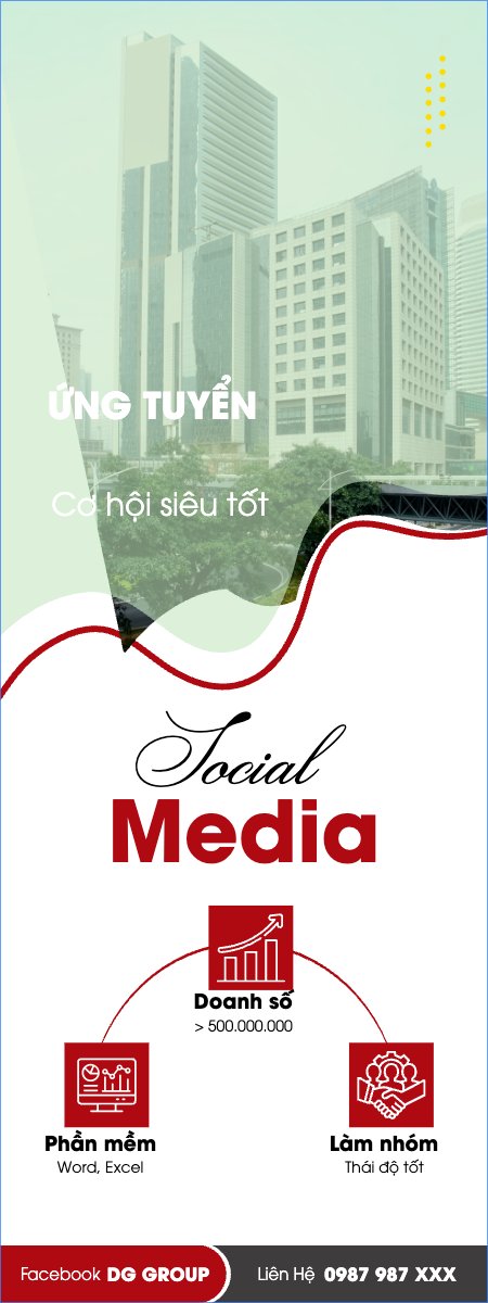 Mẫu Standee Văn phòng, office, tuyển dụng, giáo dục, thực tập — LayerPic