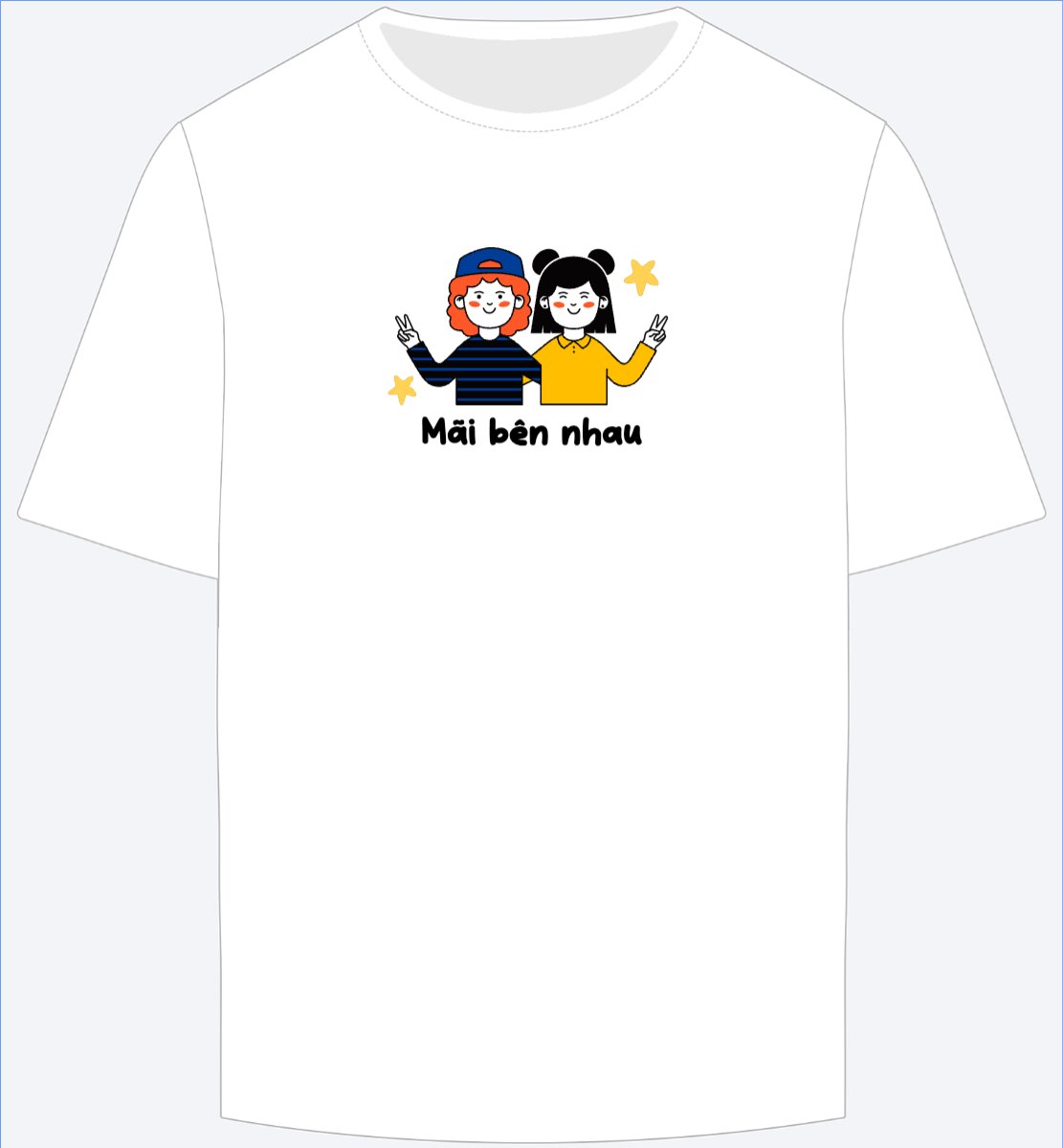 Mẫu Ao Thun Bạn bè, bestfriend, hội nhóm, team, tập thể, cute, dễ thương — LayerPic