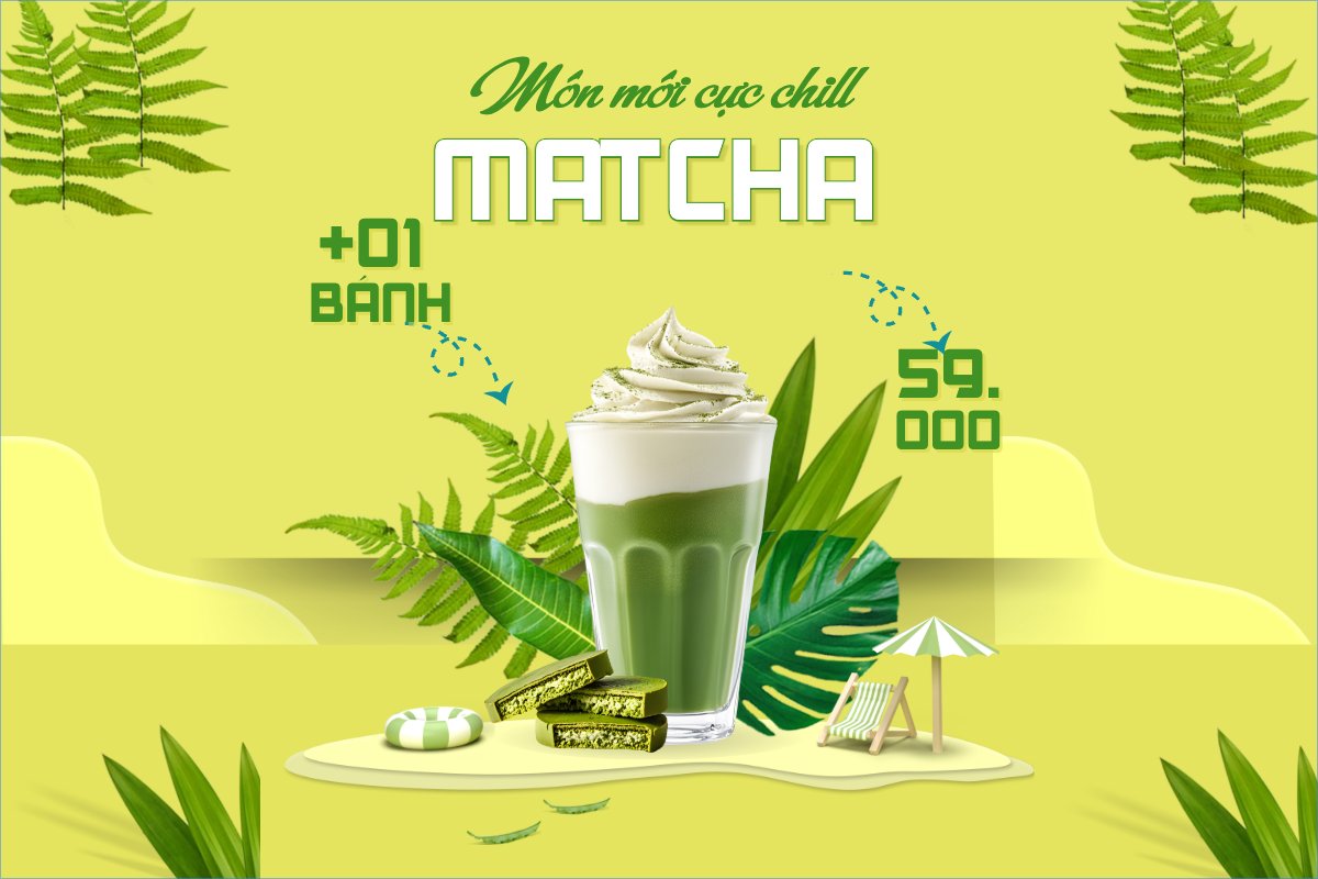 Matcha latte, trà xanh, trà sữa, milktea, nước uống, juice, giải khát, F&B, drink, hiện đại