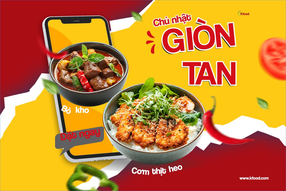 Mẫu Banner - Băng rôn Cơm, bò kho, đồ ăn, fastfood, food, thực phẩm, ẩm thực, món ăn, F&B, nhà hàng, thức ăn, hiện đại — LayerPic
