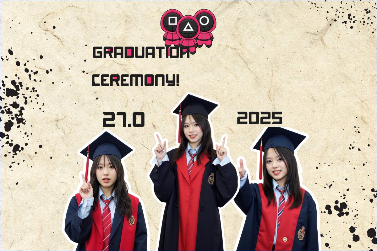 Tốt nghiệp, kỉ yếu, Graduation, yearbook, giáo dục, education, squid game, hoạt hình, cartoon	