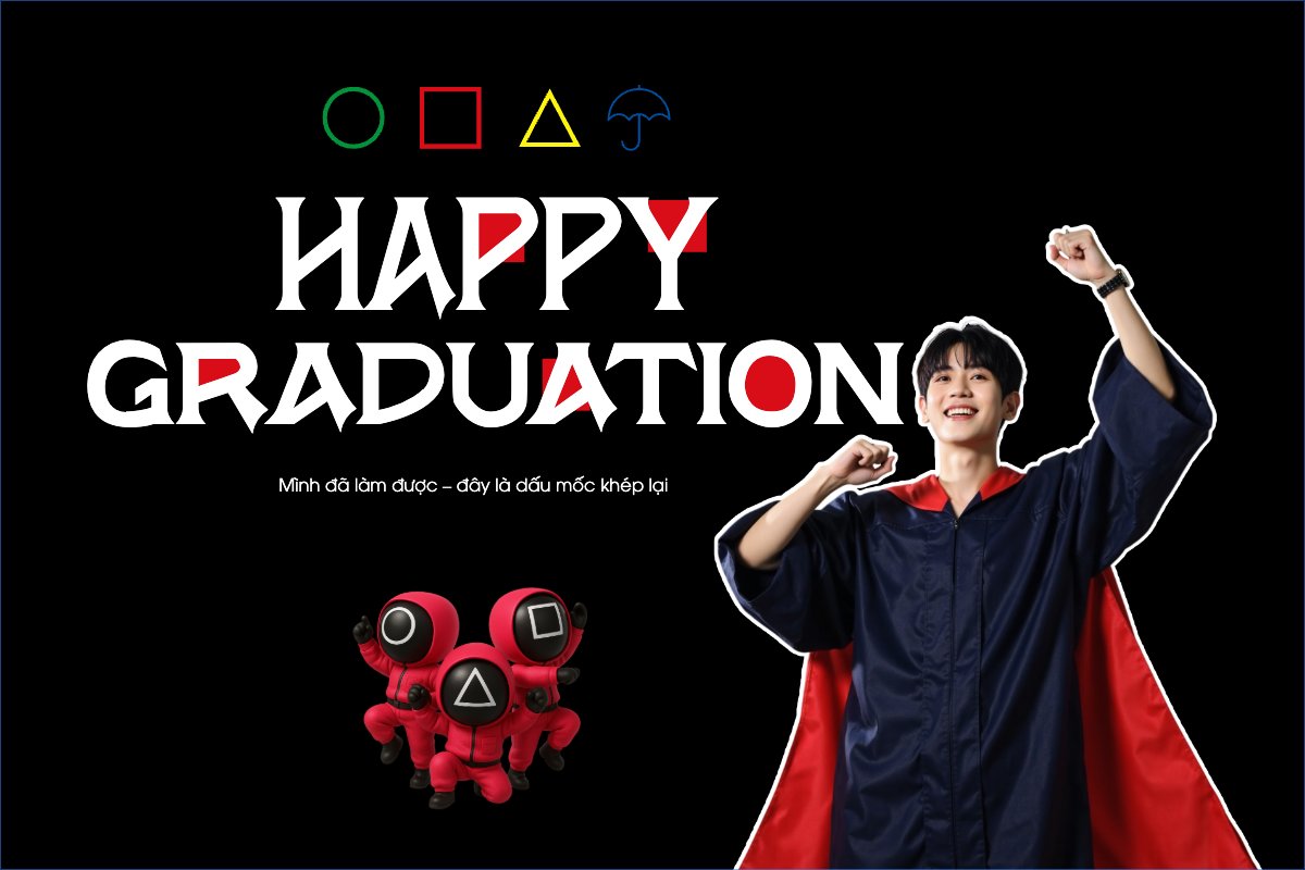 Tốt nghiệp, kỉ yếu, Graduation, yearbook, giáo dục, education, squid game, hoạt hình, cartoon