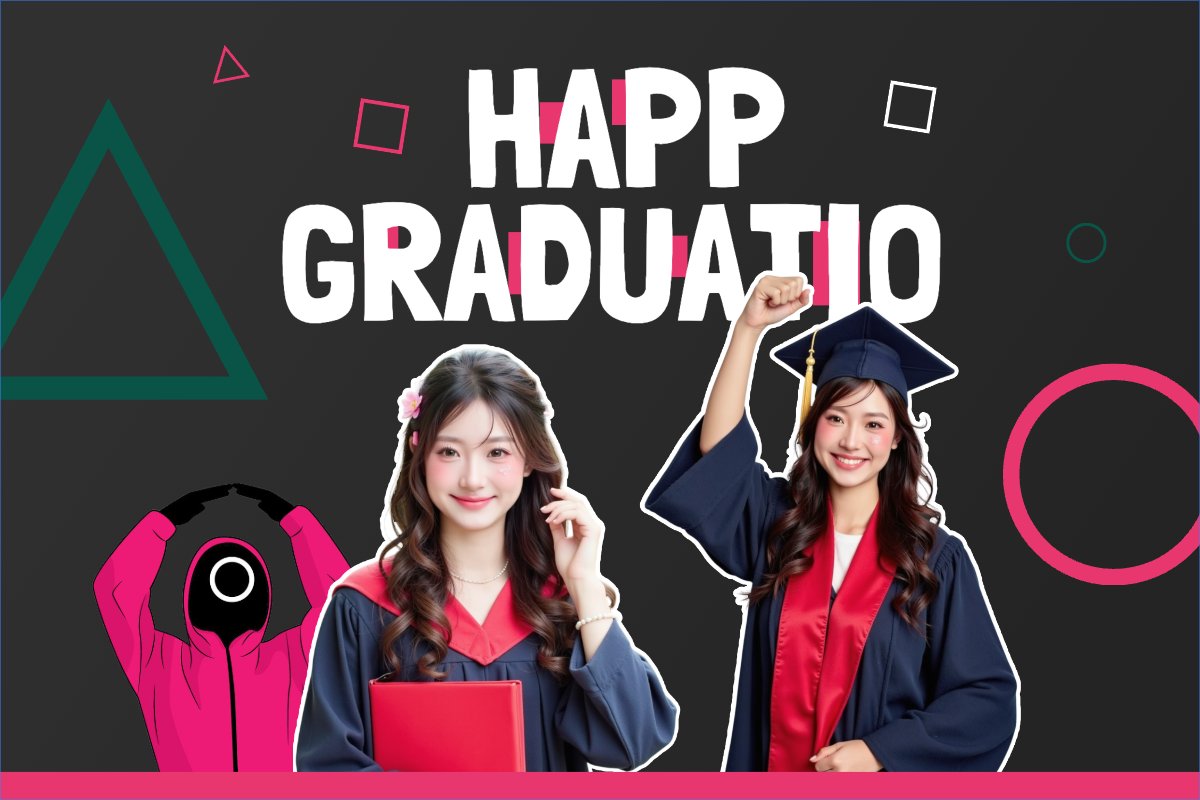 Tốt nghiệp, kỉ yếu, Graduation, yearbook, giáo dục, education, squid game, hoạt hình, cartoon