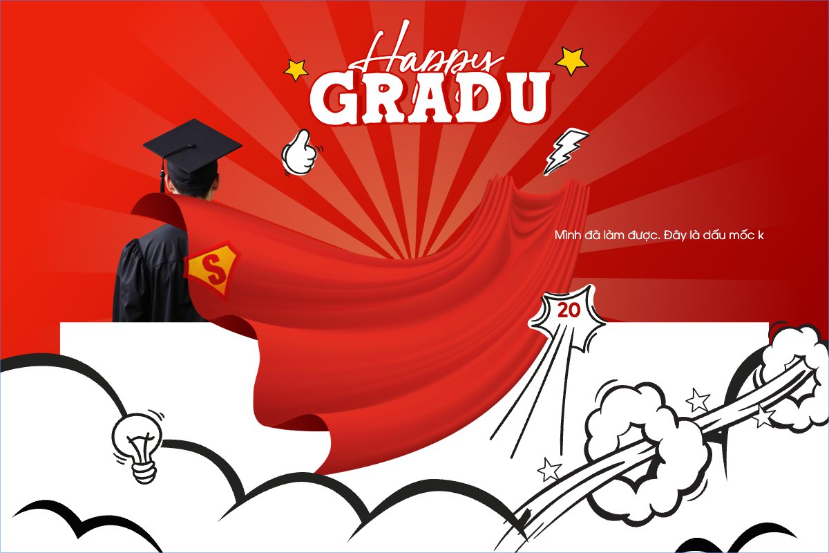 Mẫu Banner - Băng rôn Tốt nghiệp, kỉ yếu, Graduation, yearbook, sự kiện, event, giáo dục, education, superman — LayerPic