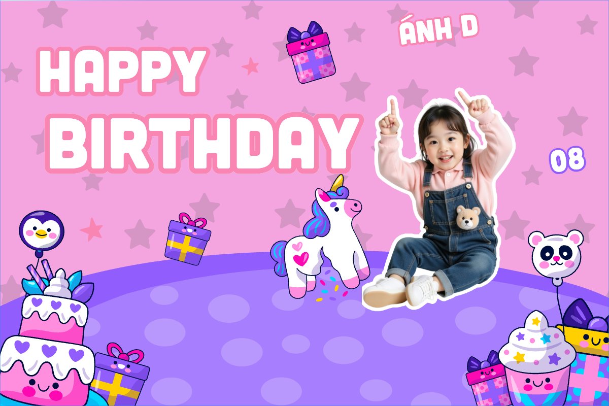 Mẫu Banner - Băng rôn Em bé, trẻ em, baby, kids, birthday, sinh nhật, kỉ niệm, sự kiện, event, giải trí, entertainment — LayerPic